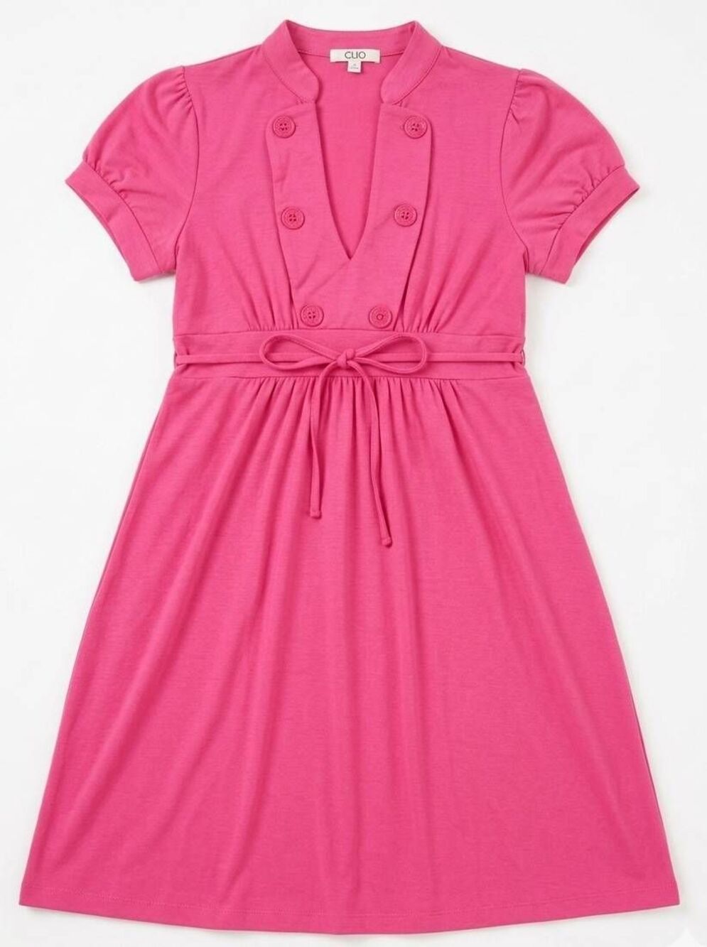 🐞6 Degrees Pink Rayon Blend Deep Vneck Short Sleeve Dress Large